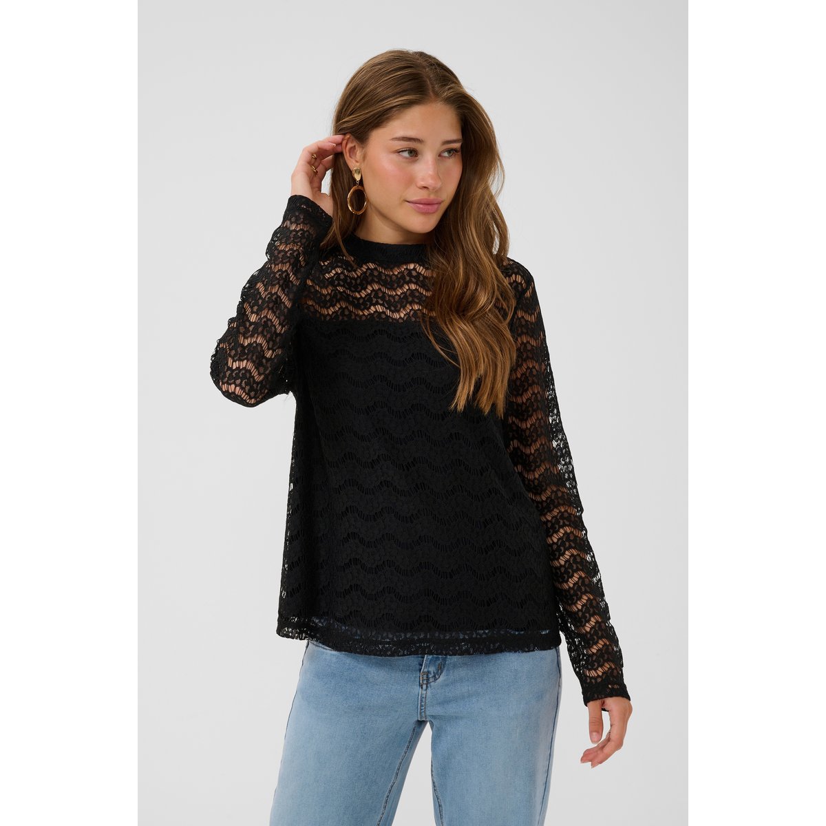 Blouse à manches longues noir pitch black, CREAM