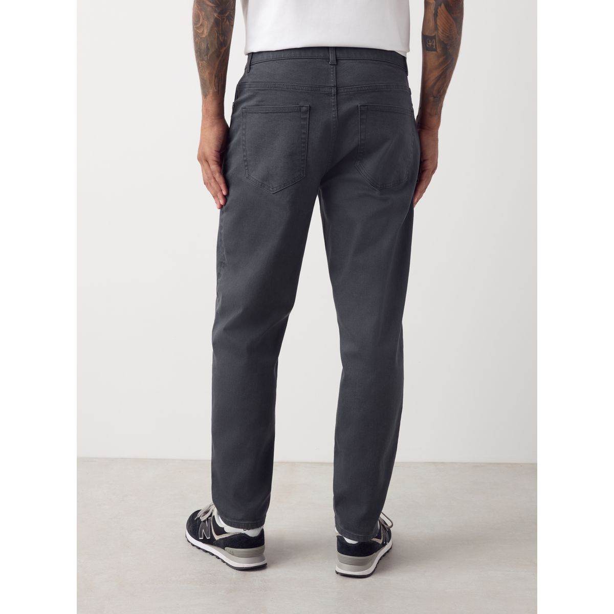 Jean stretch classique coupe regular fuselée gris fusain, NEXT