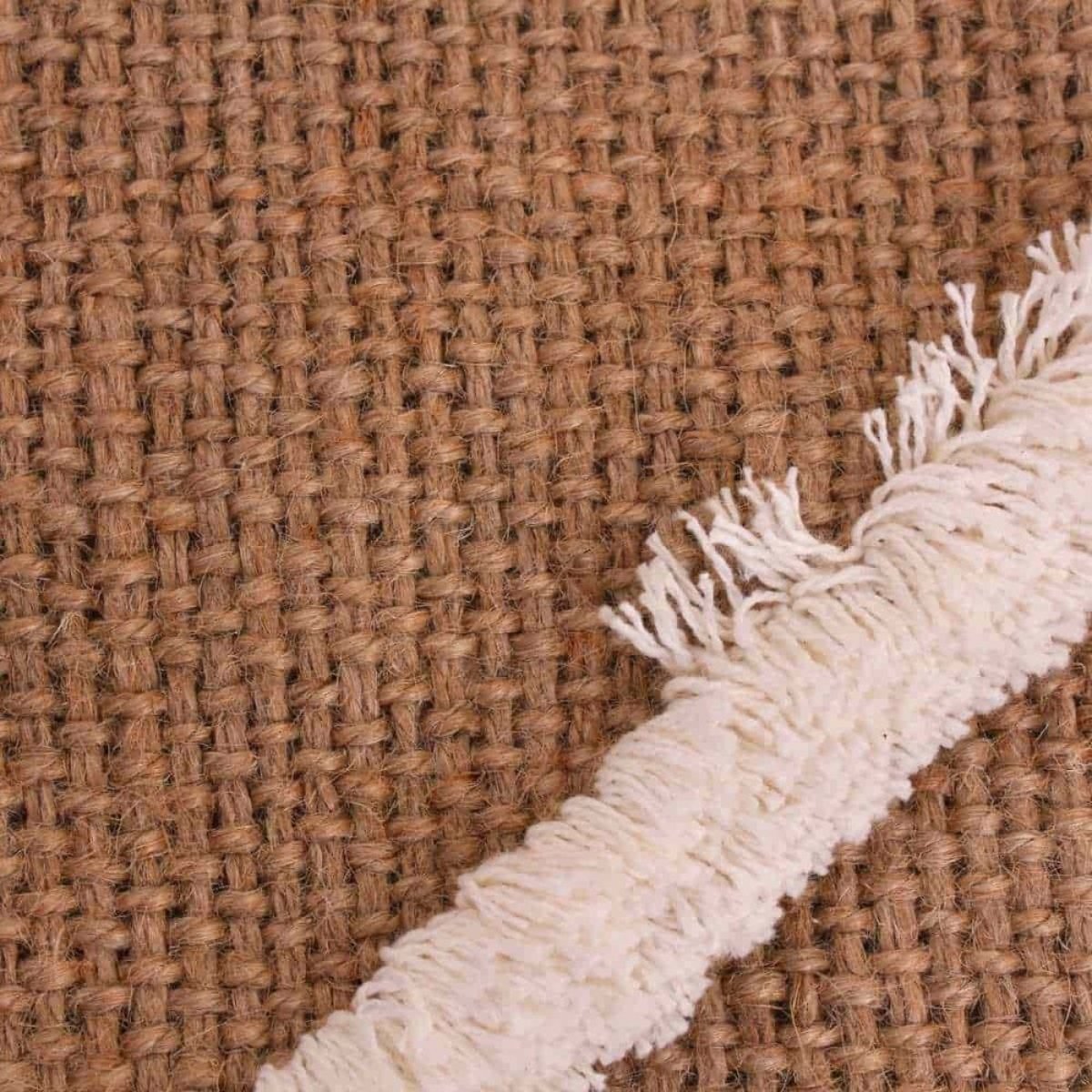 Tapis en jute tufté motifs géométriques 120x170cm naturel, ORNAMI