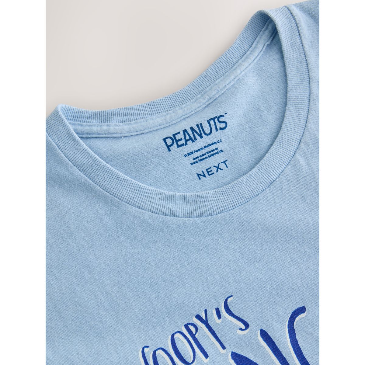 T-shirt col rond à manches courtes snoopy bleu, NEXT