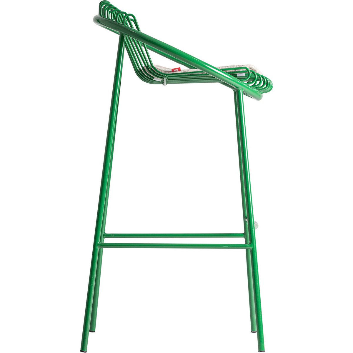 Tabouret de bar contemporain en métal vert et gris, RECOLLECTION