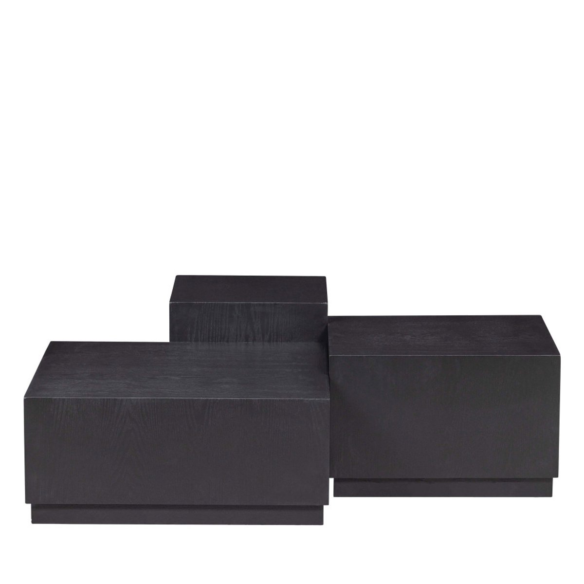 Lot de 3 tables basses en bois- PIM noir, WOOOD