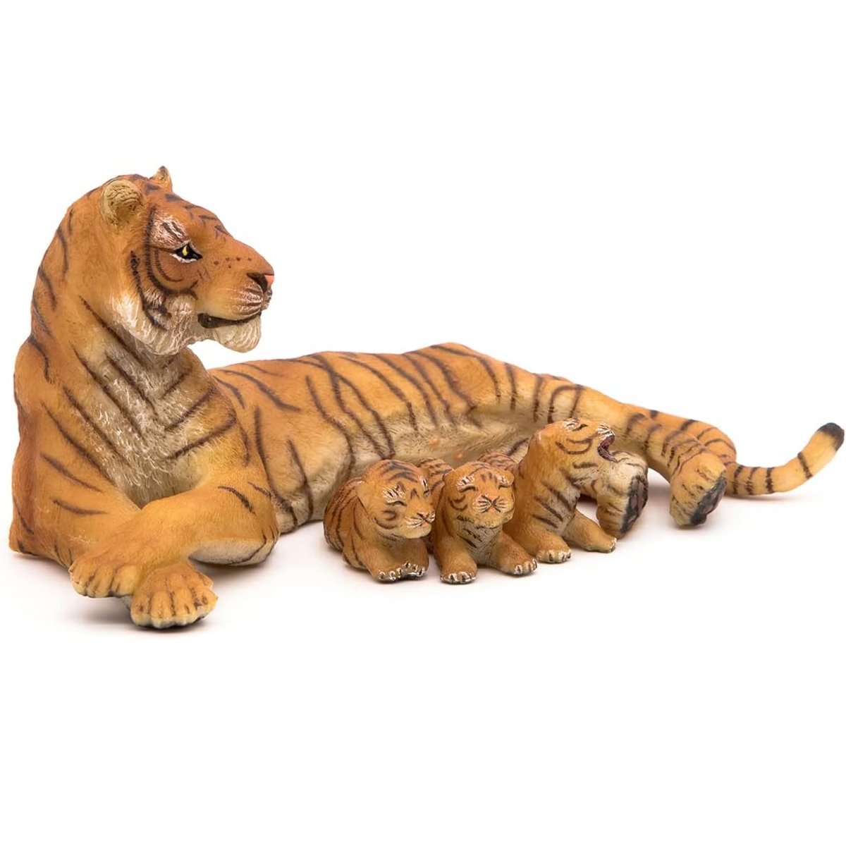 Figurine Tigresse couchée allaitant marron, PAPO