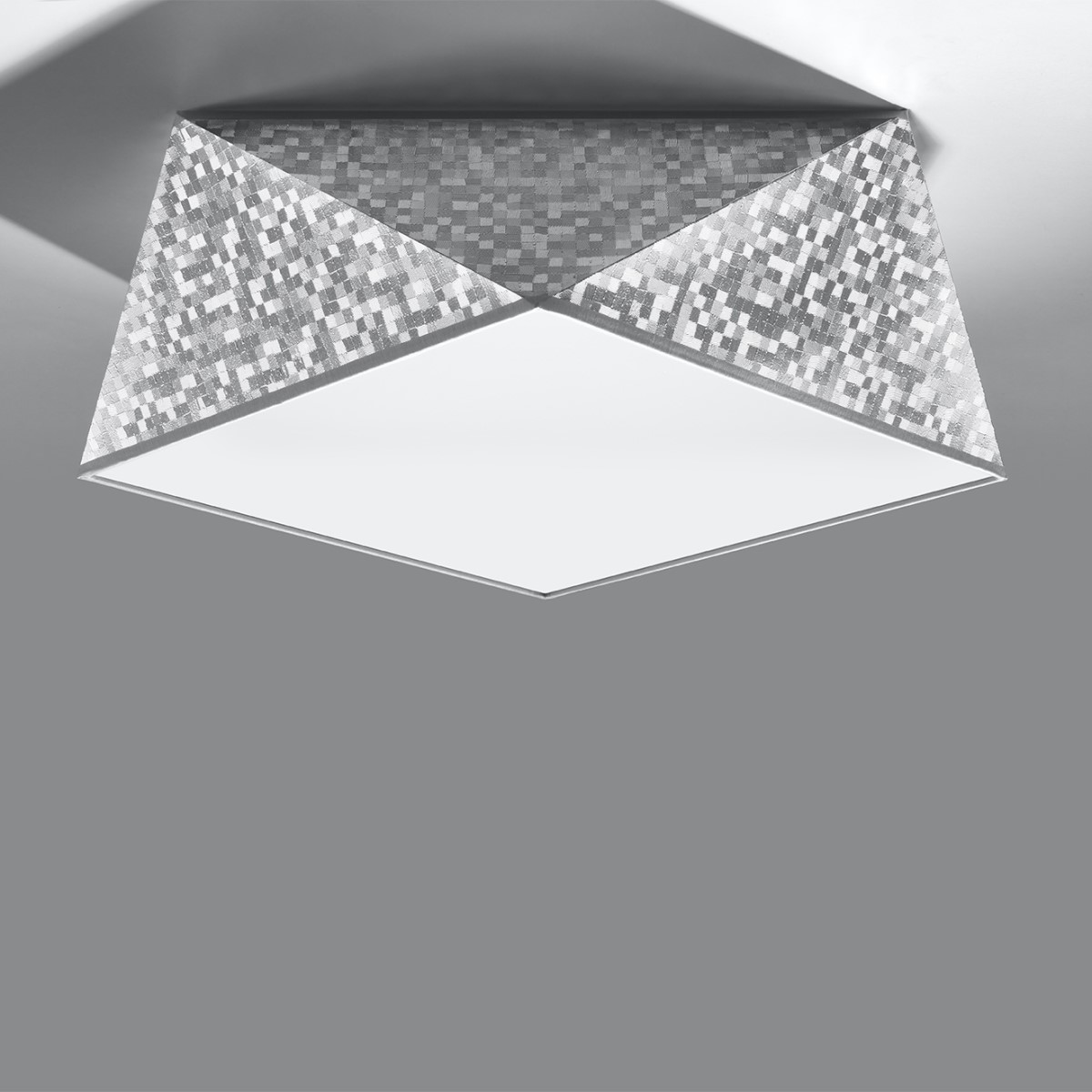 Plafonnier PVC Argent E27 2 Hexa gris, EDEN