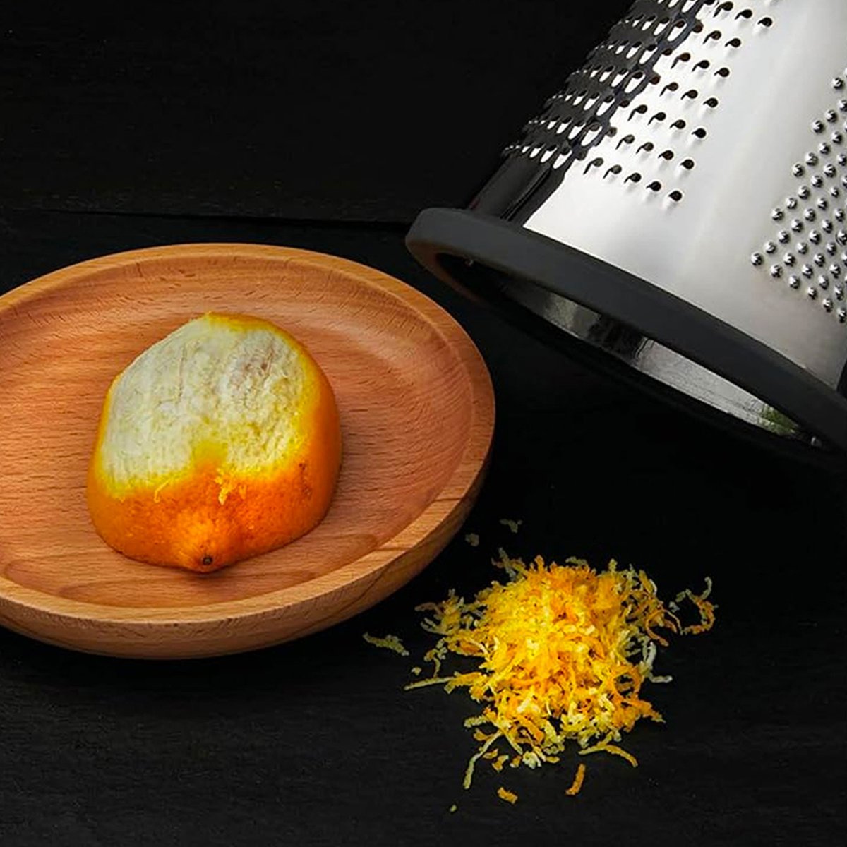 Râpe de cuisine inox et bois 12x12x28cm chrome/inox, WADIGA