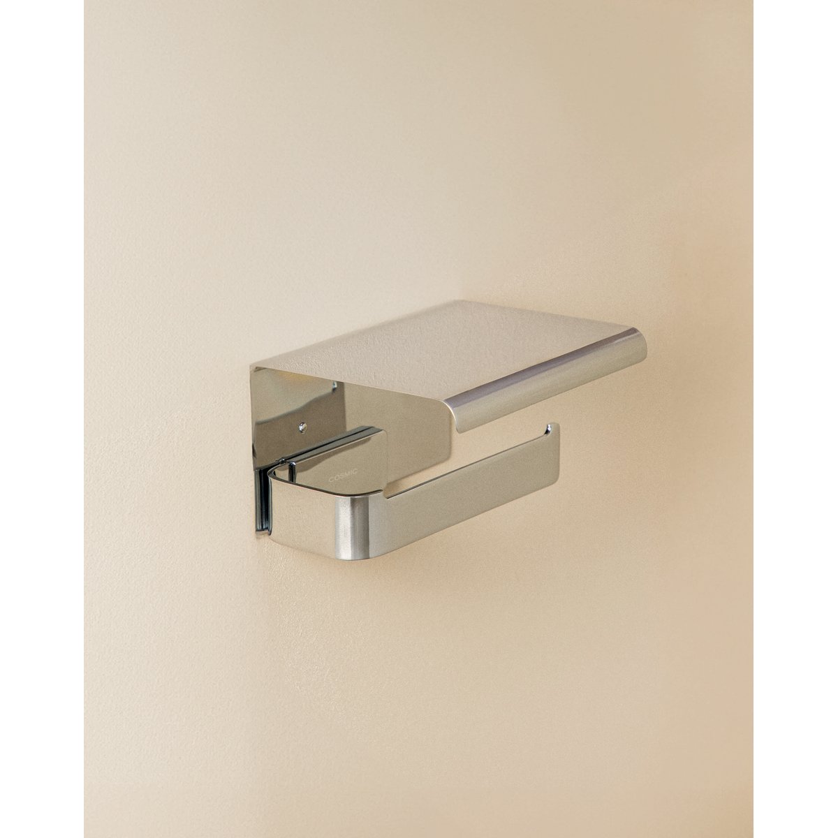 Porte Papier Toilette Avec Couvercle avec vis ou adhésif LINE chrome, COSMIC