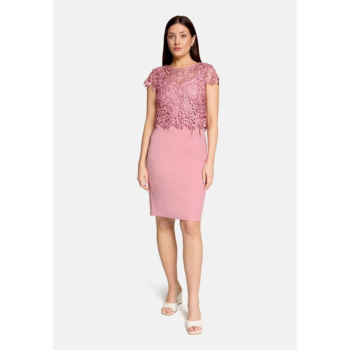 Robe droite en dentelle vintage blossom, VERA MONT