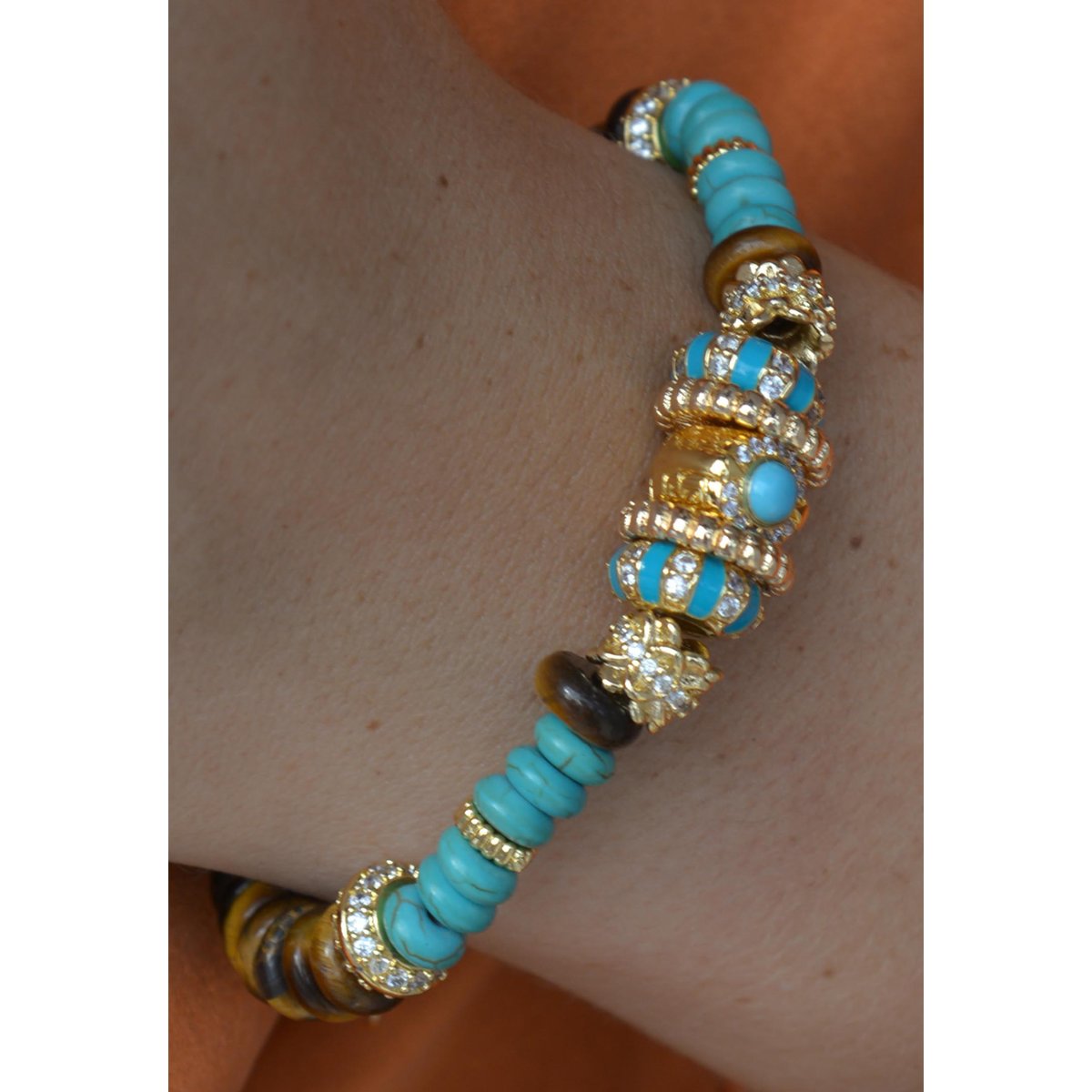 Bracelet réglable de perles TUXI turquoise, HIPANEMA