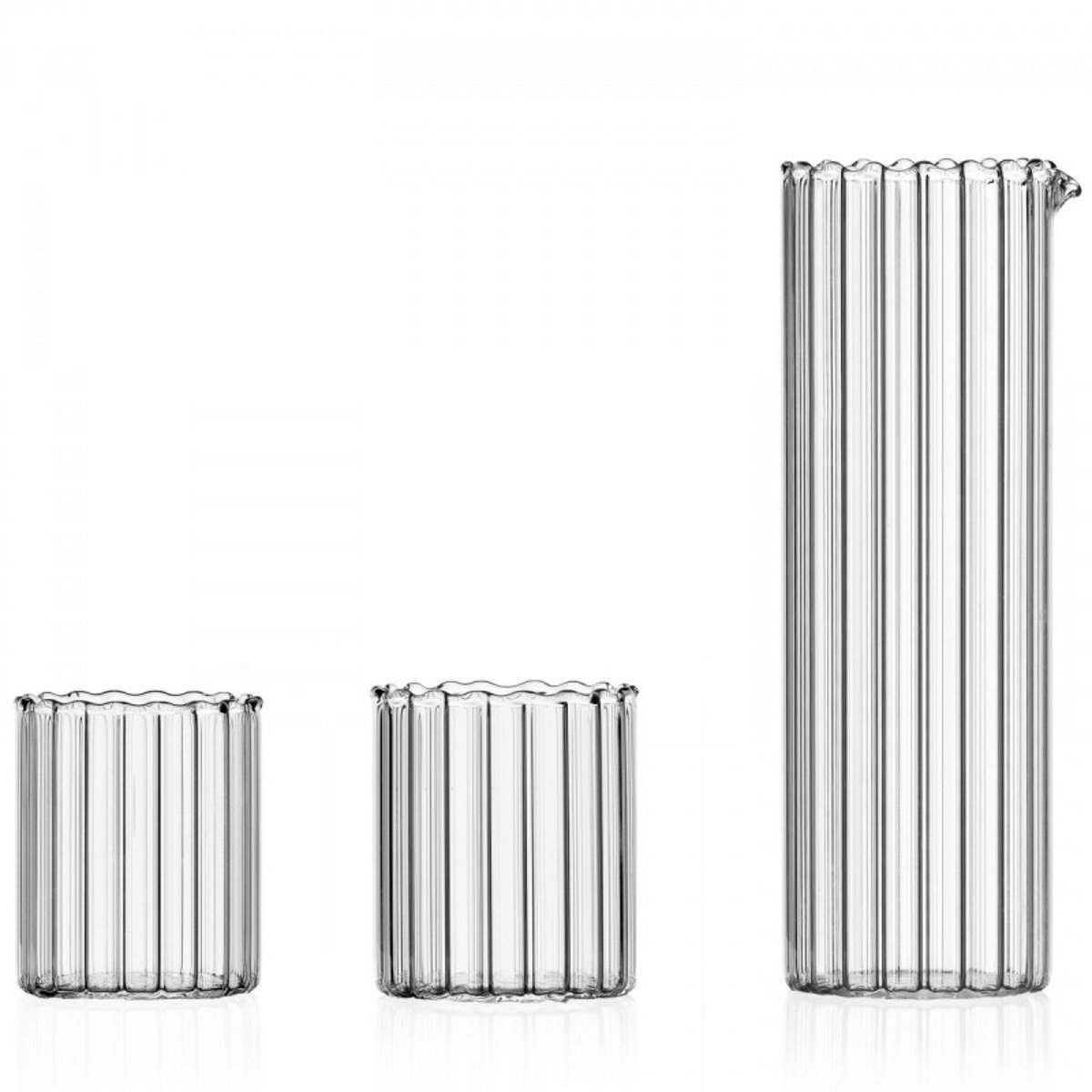 Carafe à eau design verre strié LAGUNA transparent, ICHENDORF