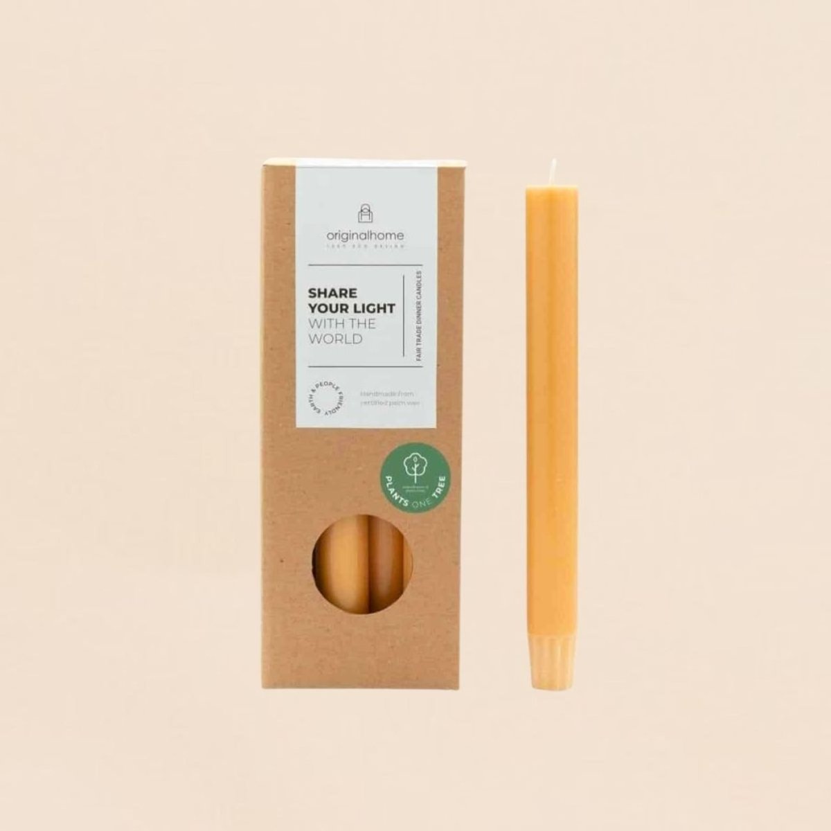 Set de 10 bougies cierges 20 cm doré, ORIGINALHOME