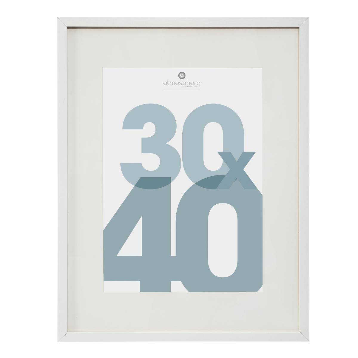 Cadre Photo Manu Noir 30x40 blanc, ATMOSPHERA