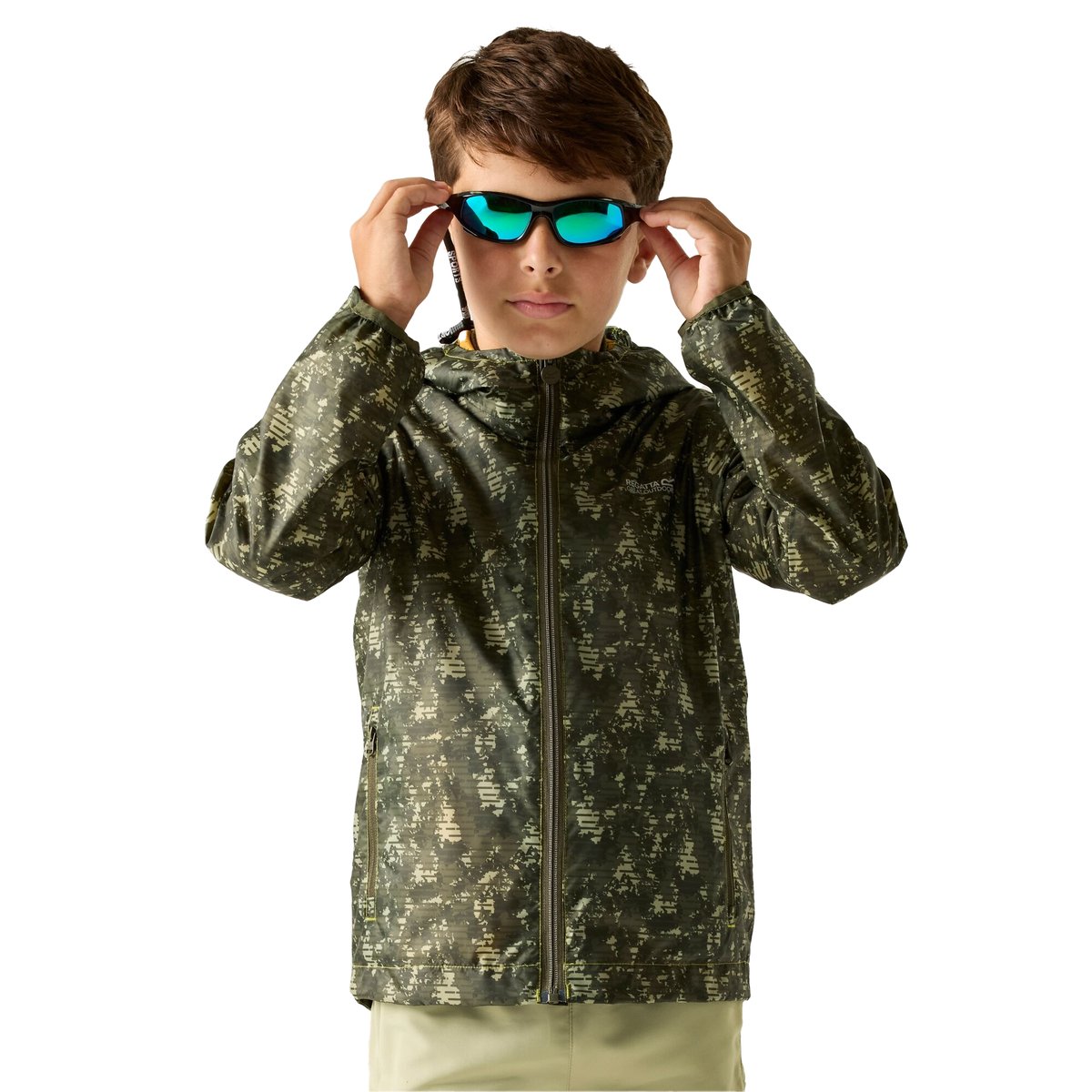 Veste imperméable motif/style ligne et camouflage LEVER sauge clair, REGATTA