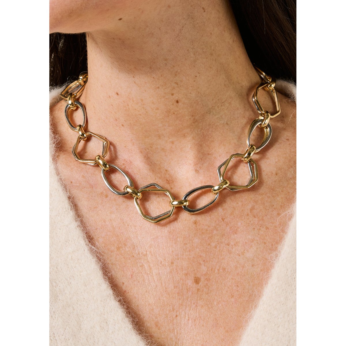 Collier chaine doré et argenté light gold/silver, LA FEE MARABOUTEE