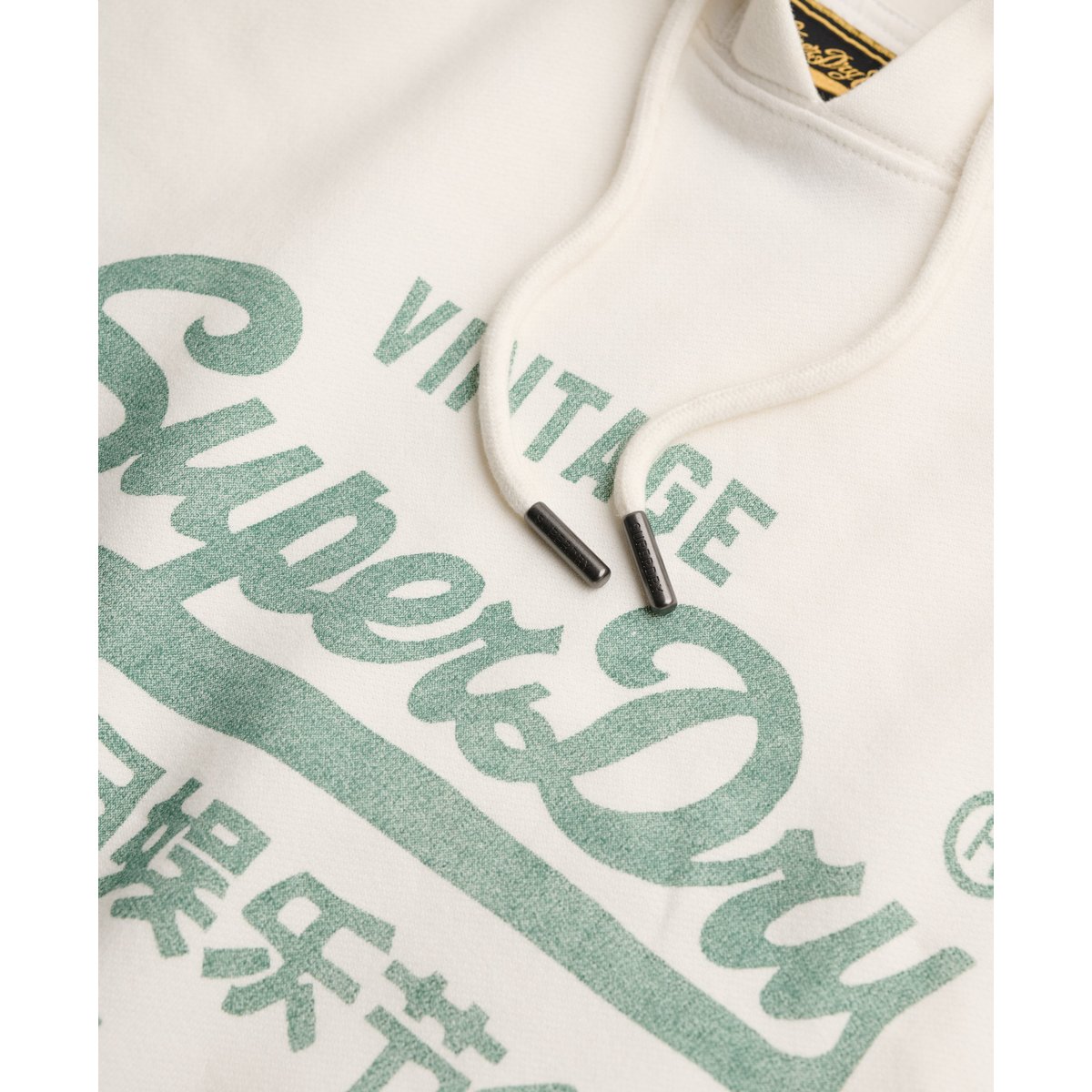 Sweat à capuche Vintage Logo Classic blanc hivernal, SUPERDRY