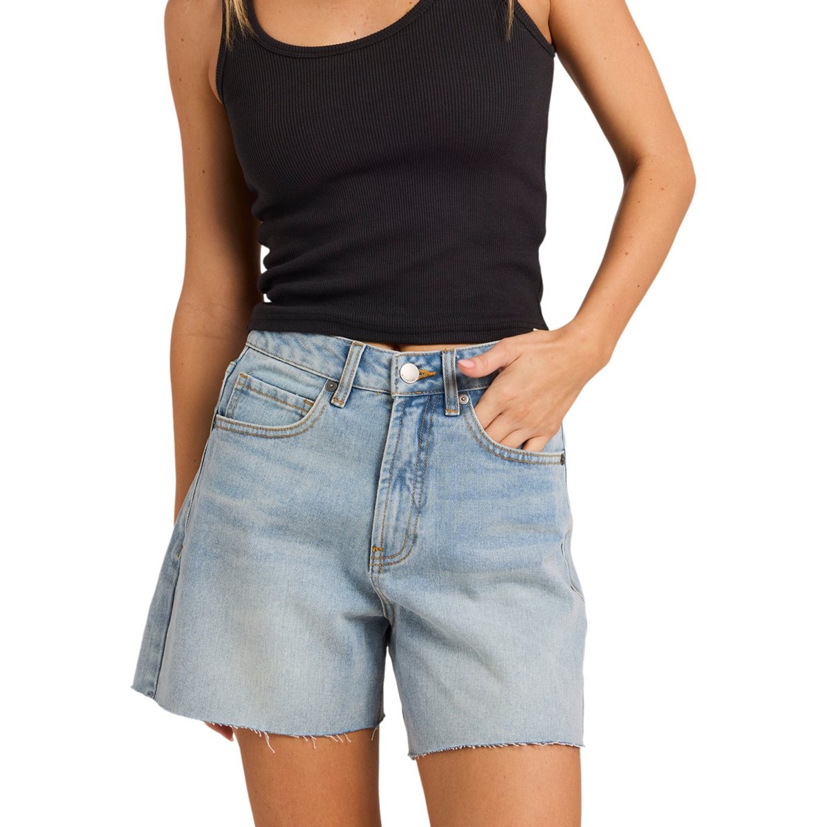 Short en denim RILEY bleu faded indigo fray, BILLABONG
