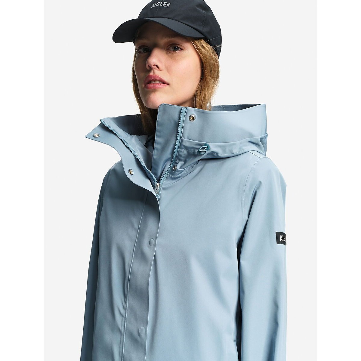Parka longue MTD®, à capuche bleu gris, AIGLE