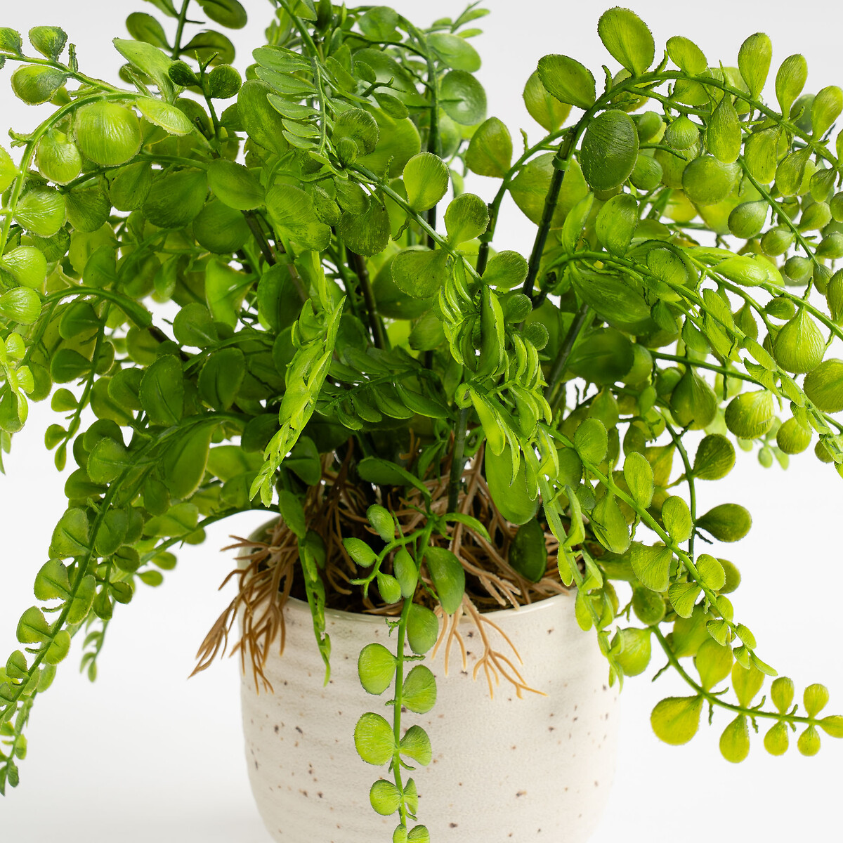 28cm Artificial Fern in Speckled Ceramic Pot green, SO'HOME