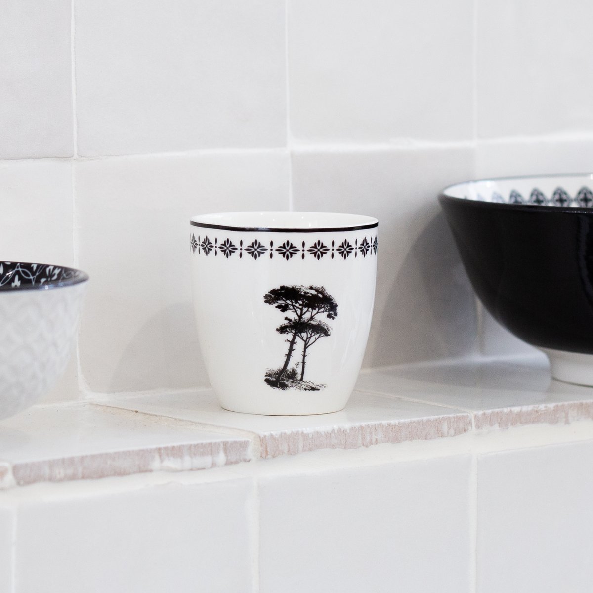 Lot de 6 gobelets, VILLA LES PINS noir, ARTIME