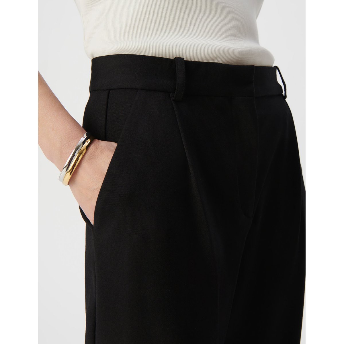 Pantalon de costume large maille Milano BUSINESS COLLECTION noir, IKKS