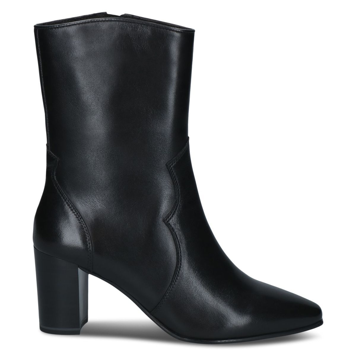 Bottine en cuir noir nappa, CAPRICE