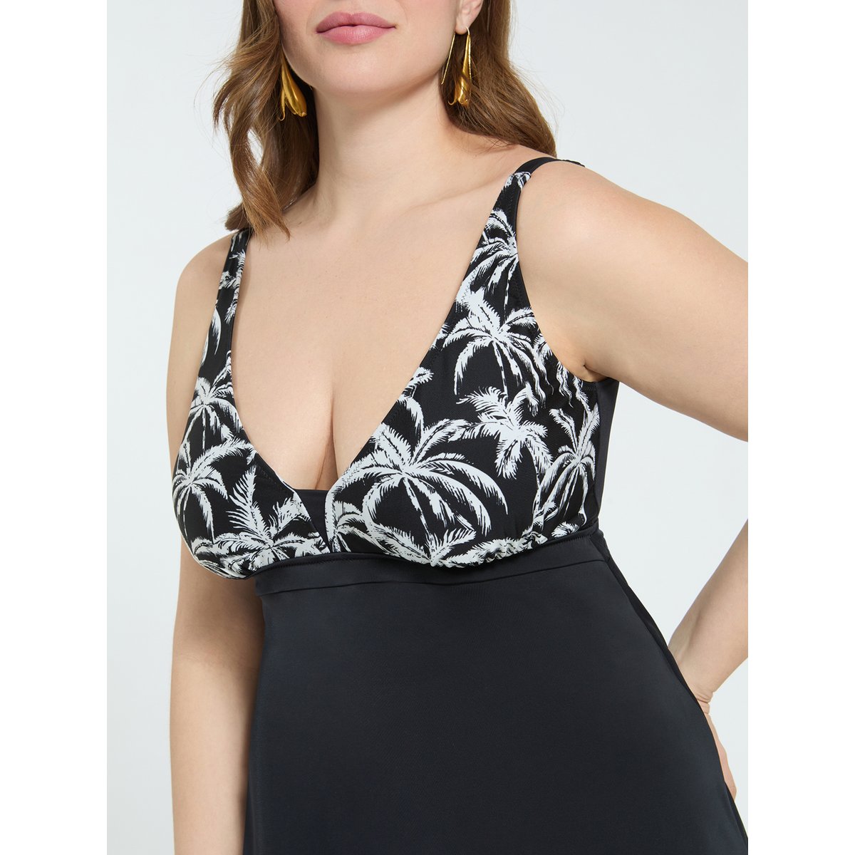 Haut de tankini à imprimé tropical noir, FIORELLA RUBINO