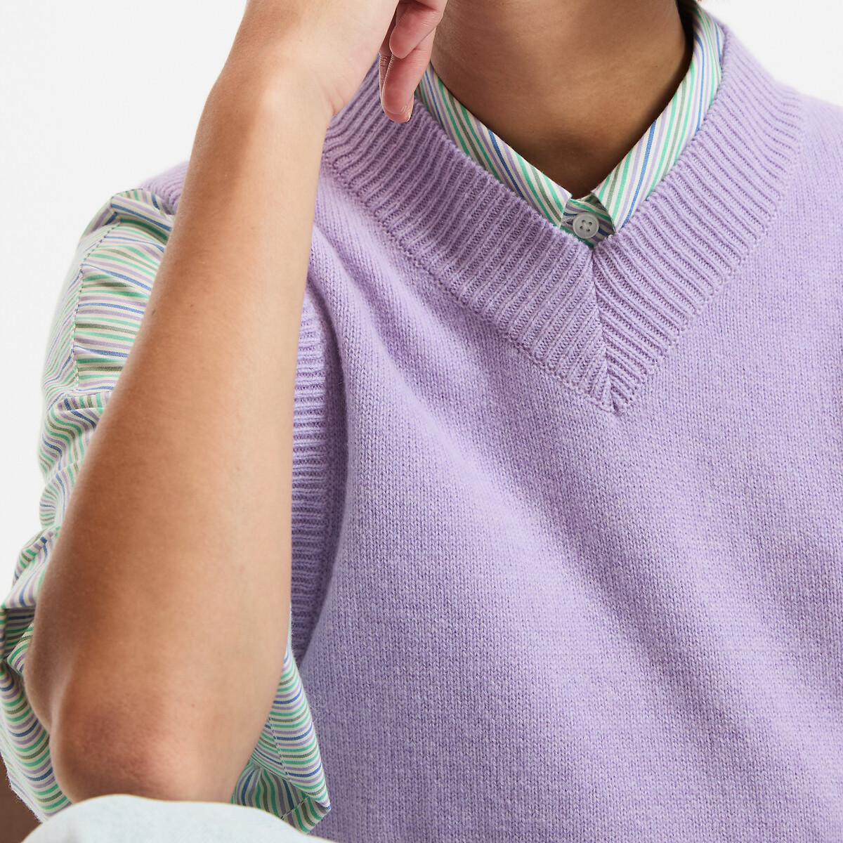 Wool and Cashmere Jumper Made in France purple/lilac, LA REDOUTE COLLECTIONS