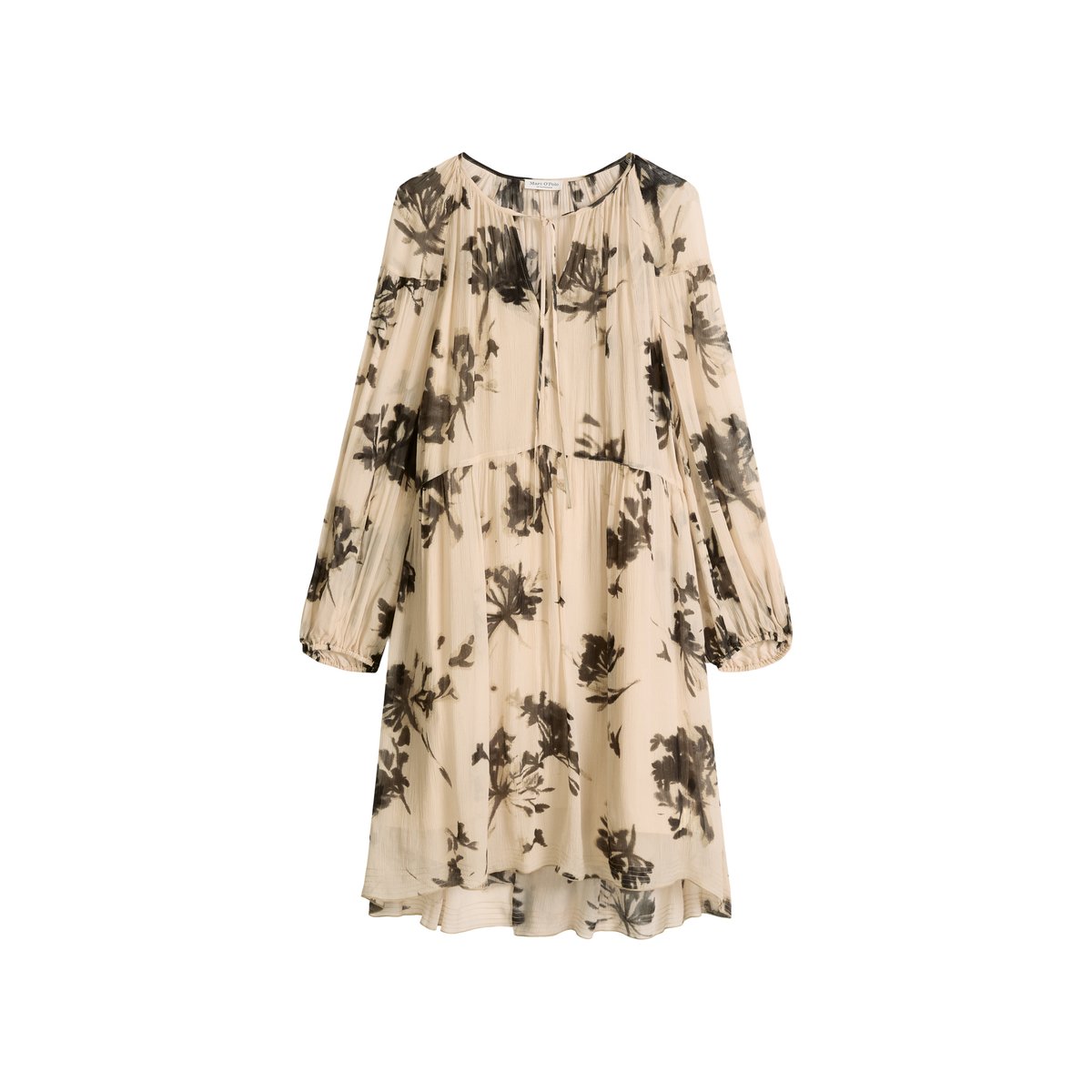 Robe imprimée loose en viscose froissée hellbraun, MARC O'POLO