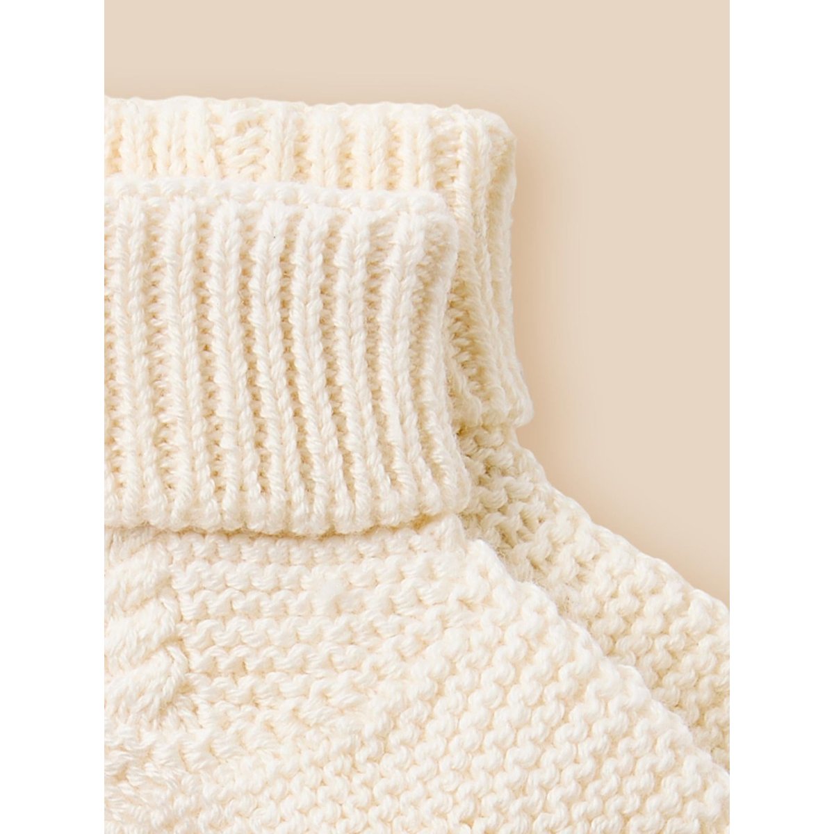 Chaussettes  - coton biologique et laine ecru, CYRILLUS