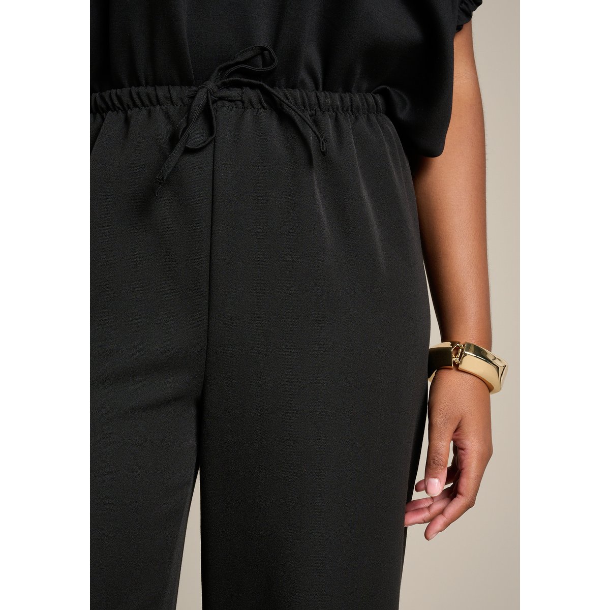 Pantalon large taille haute noir, LOLALIZA