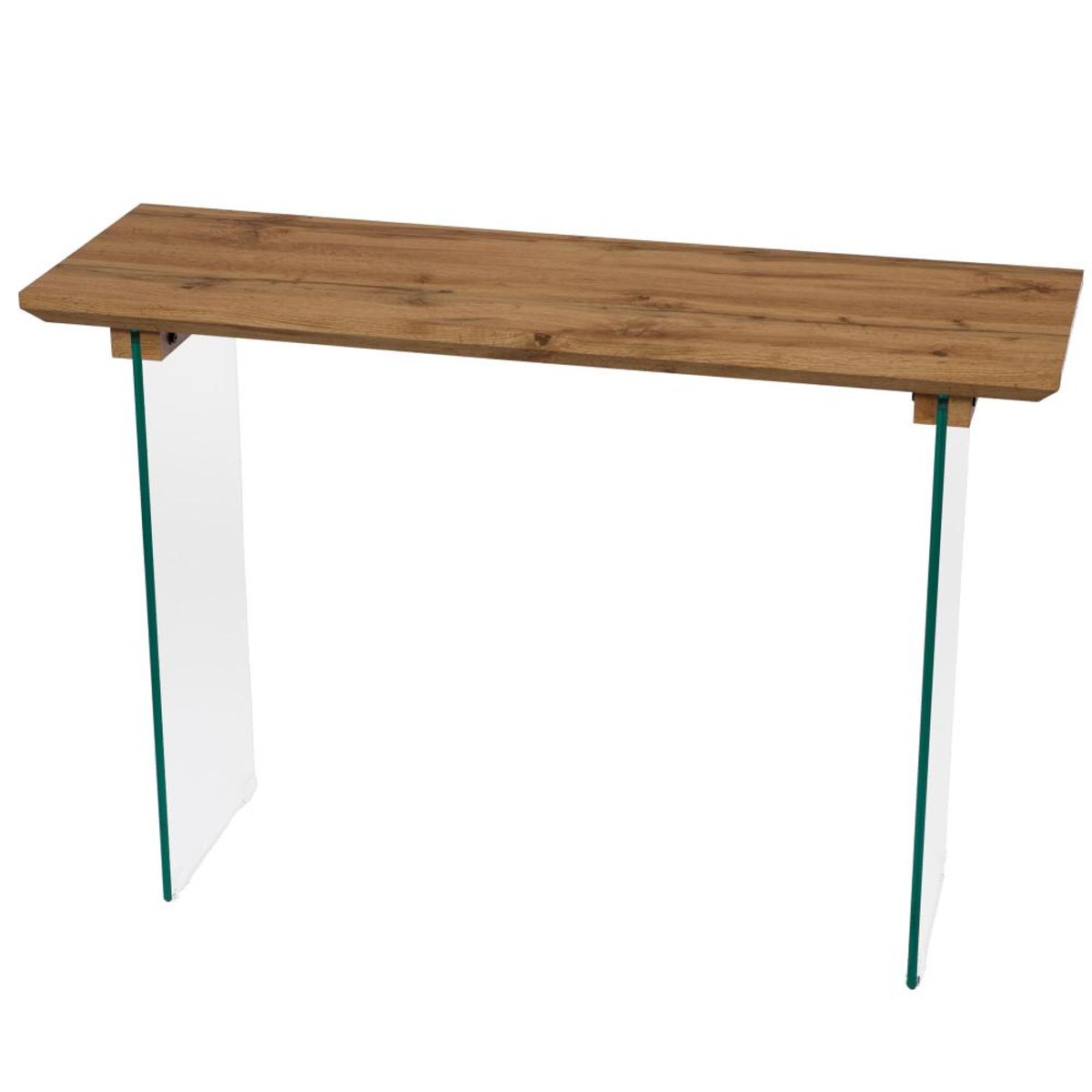 Console en verre et MDF L120 cm Davis marron, AMADEUS