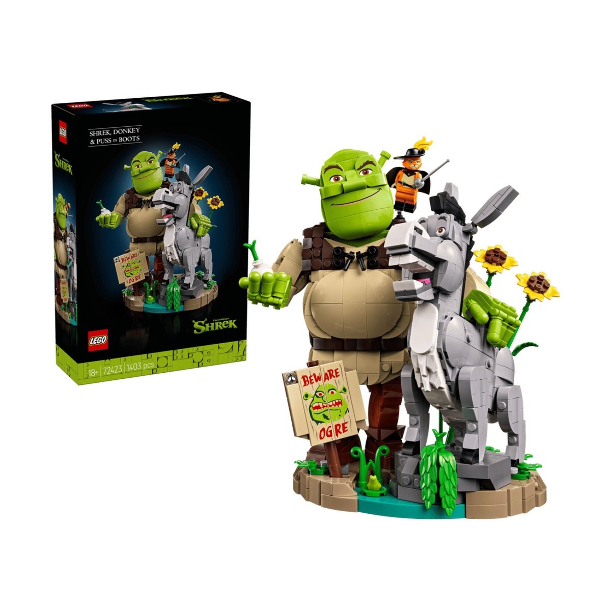 Shrek, l'Âne et le Chat multicolore, LEGO