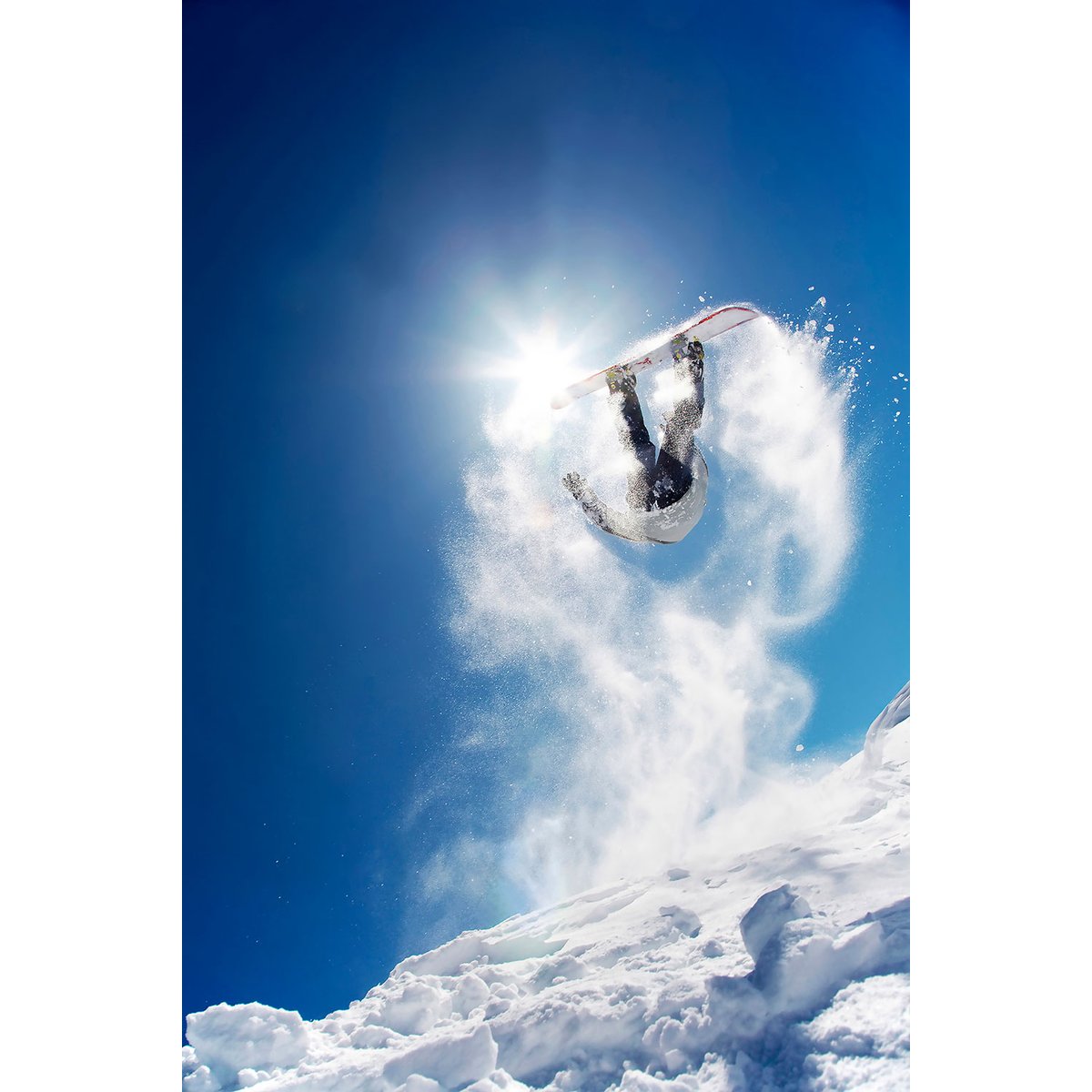Tableau snowboarder montagne tableau alu dibond, HEXOA