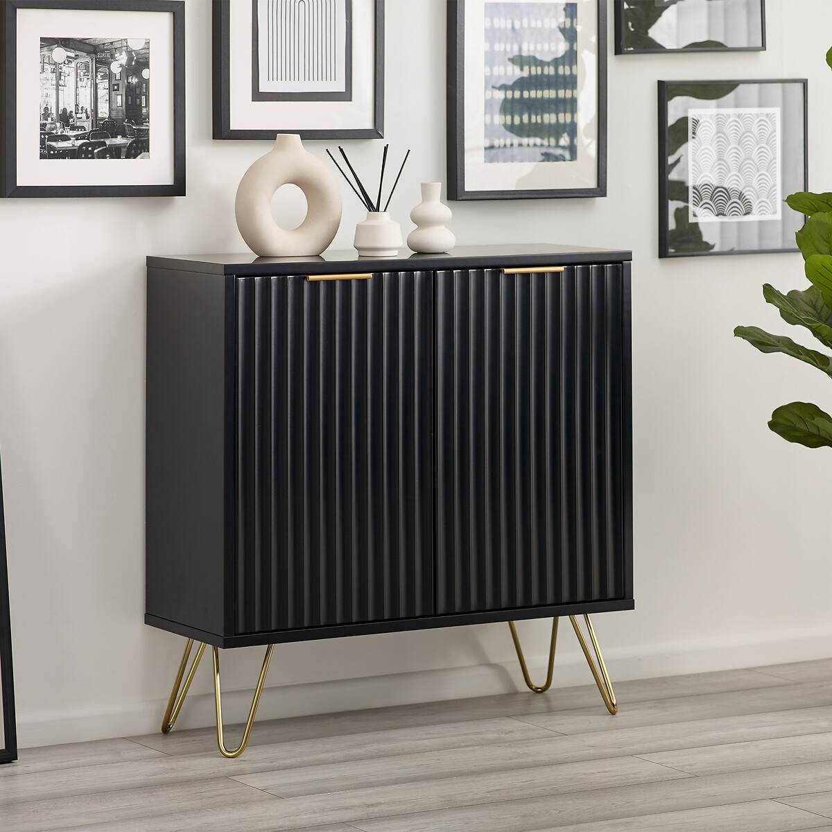 Ancona Sculptural Sideboard black, SO'HOME