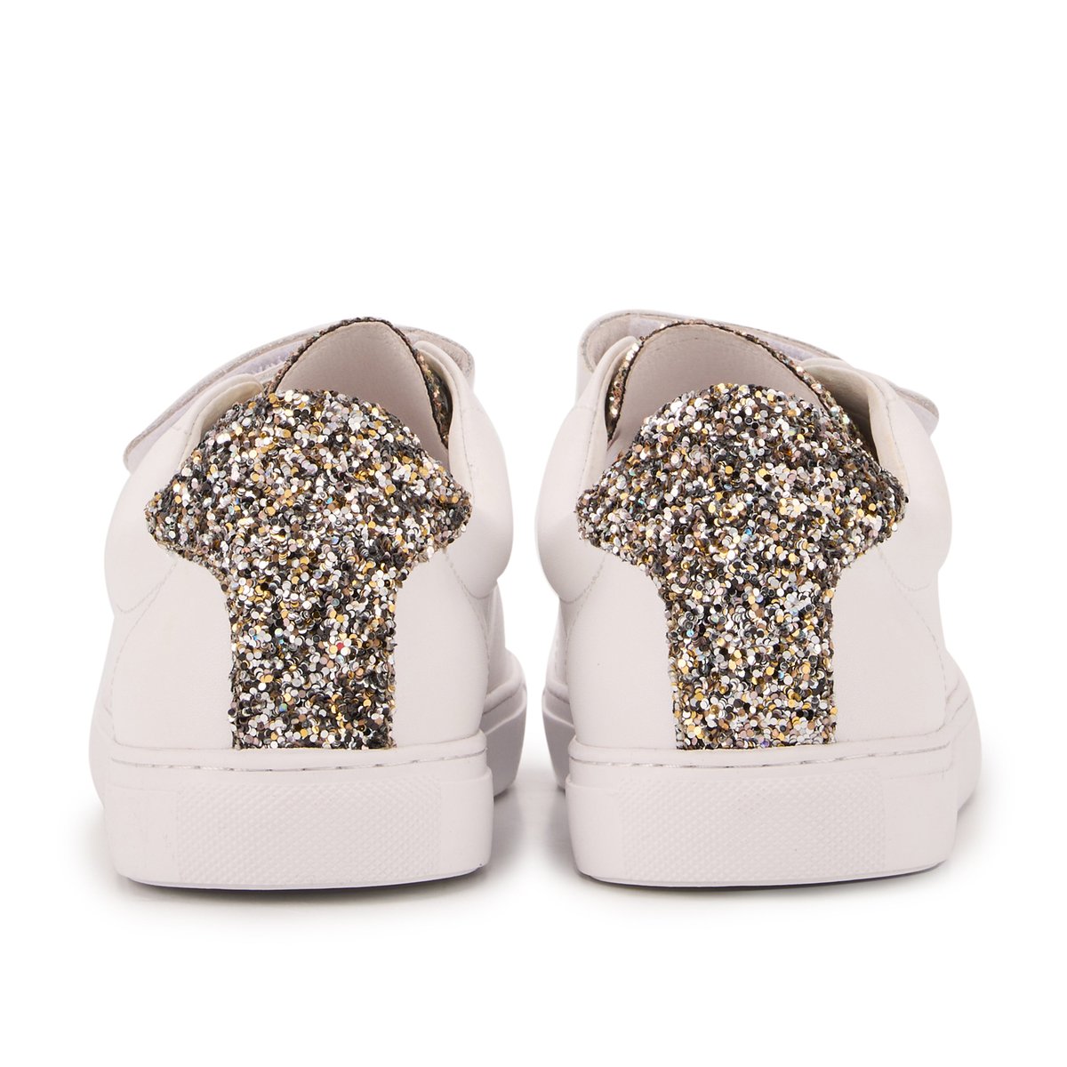 Baskets En Cuir Edith Glitters blanc, BONS BAISERS