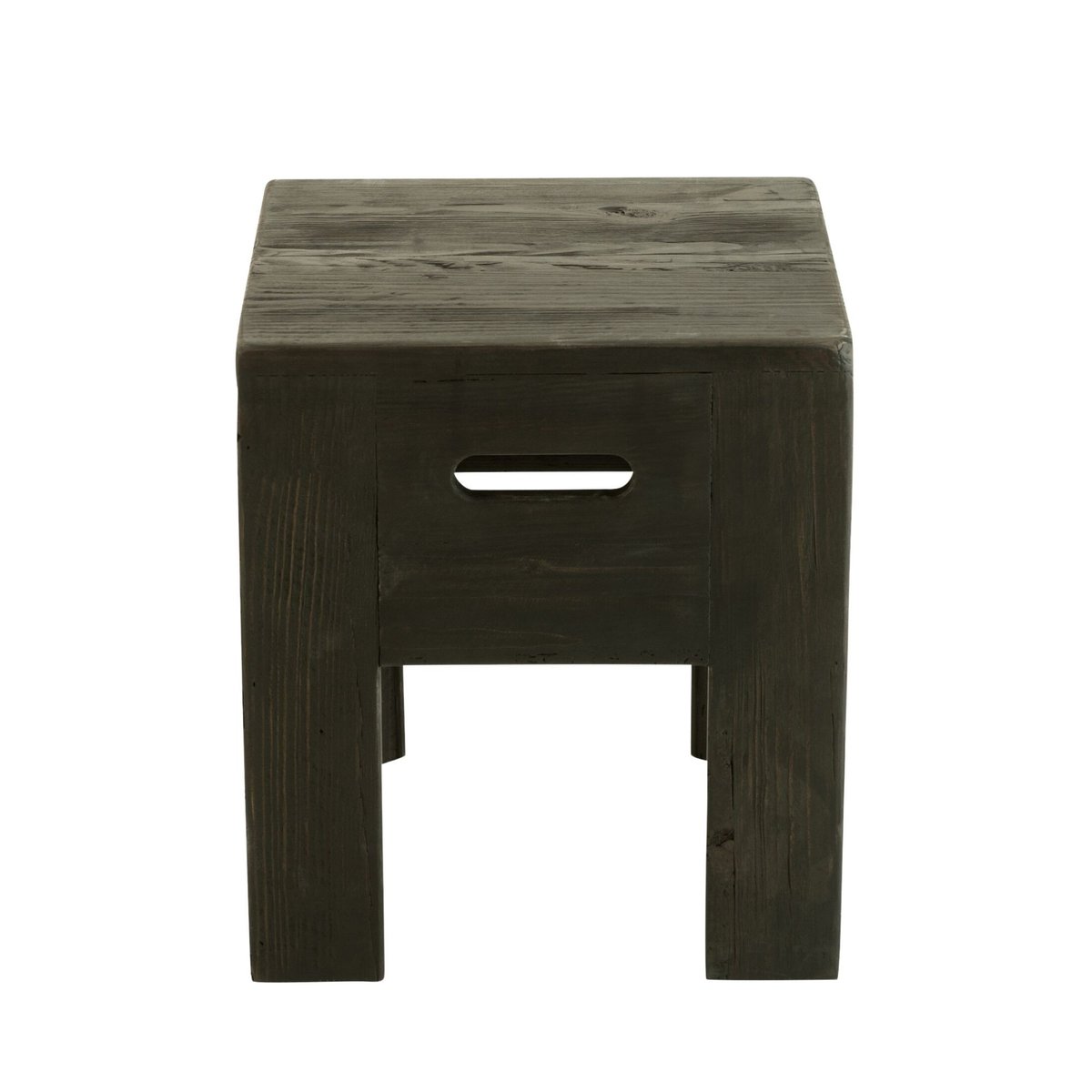 Tabourets en bois massif carrés (lot de 2) - TERRA noir, HELLIN, DEPUIS 1862