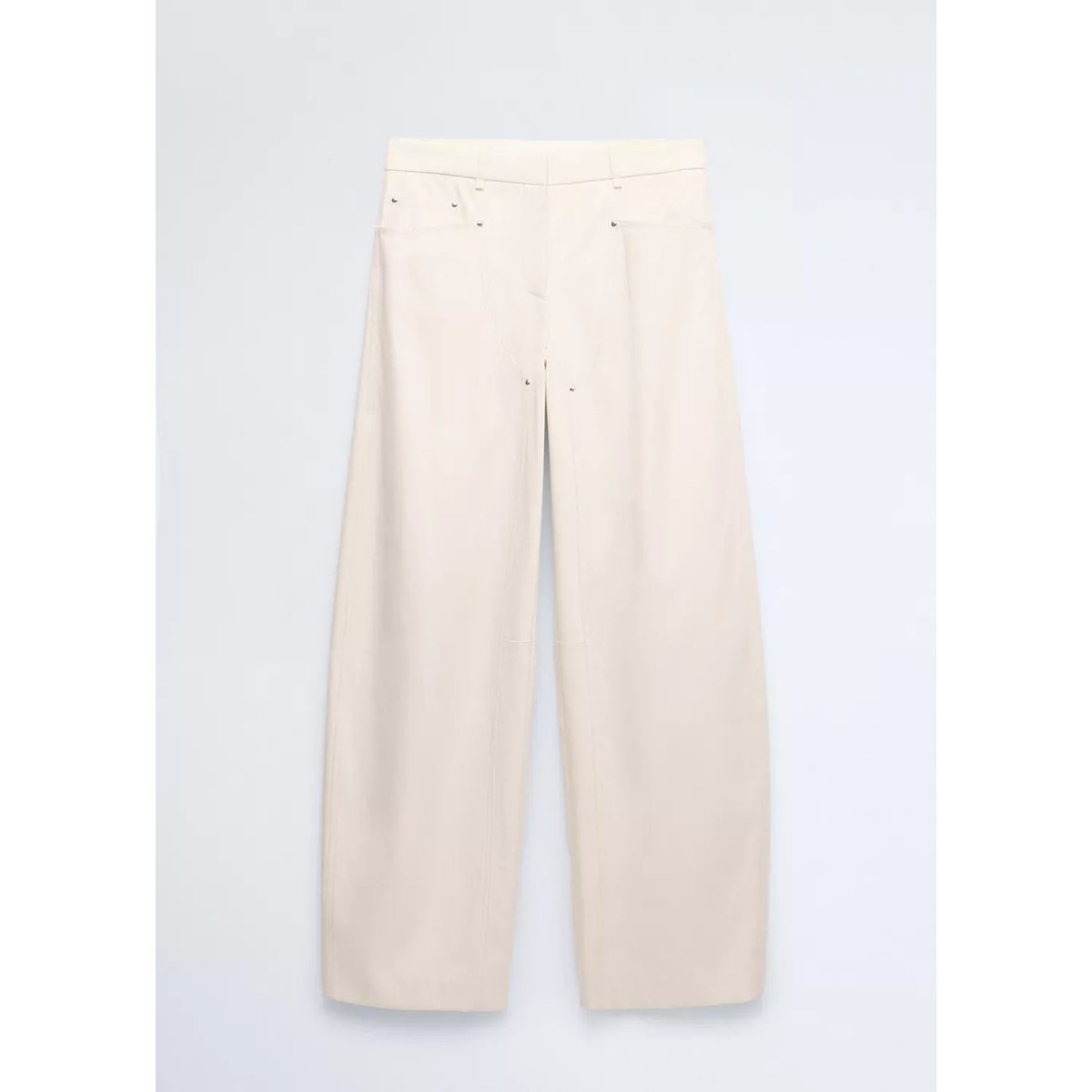 Pantalon balloon coutures décoratives écru, MANGO
