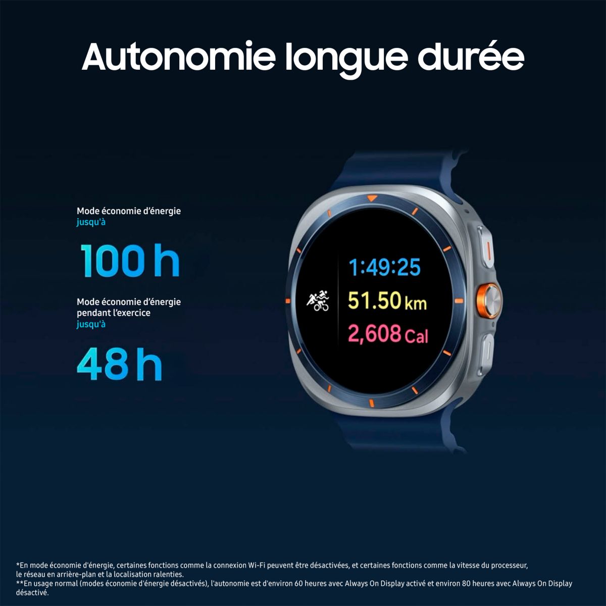 Montre connectée Galaxy Watch Ultra 2025 Gris Titane orange, SAMSUNG