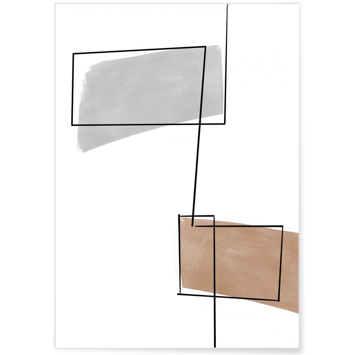 Affiche Abstract Ligne Continue 1 blanc, L'AFFICHERIE