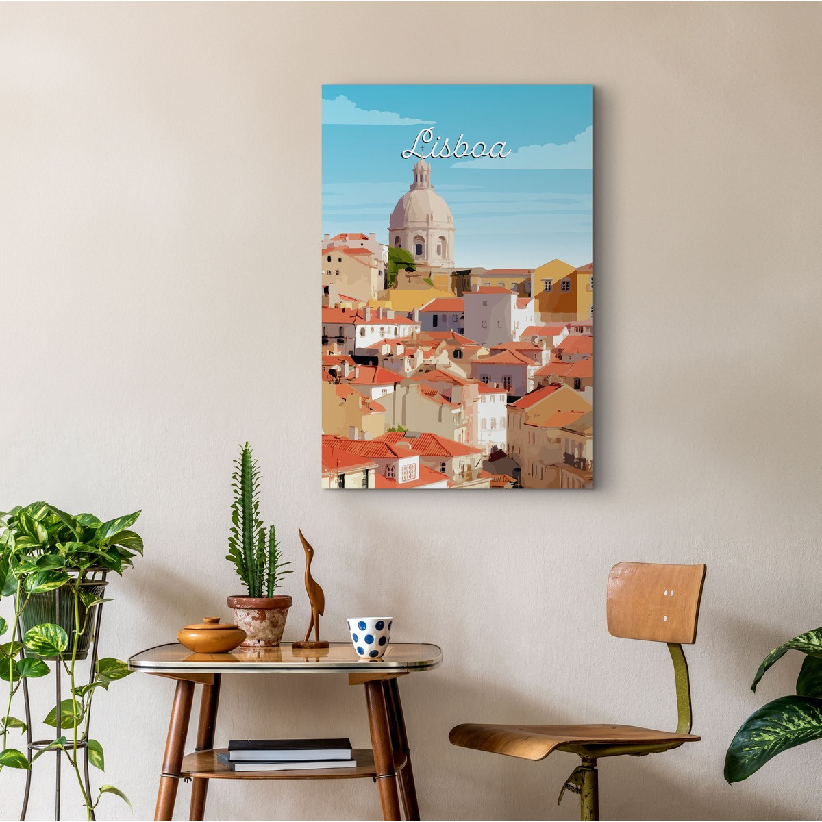 Tableau Mural Illustration Cidade De Lisboa PORTUGAL tableaux sur toile-bleu, CEANOTHE
