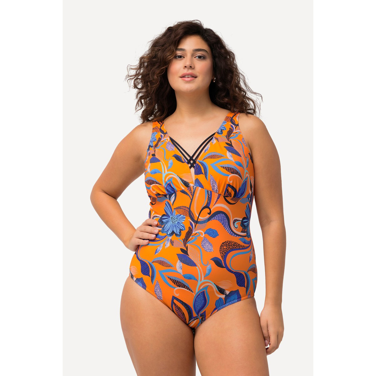 Maillot de bain à fleurs orange vif, ULLA POPKEN
