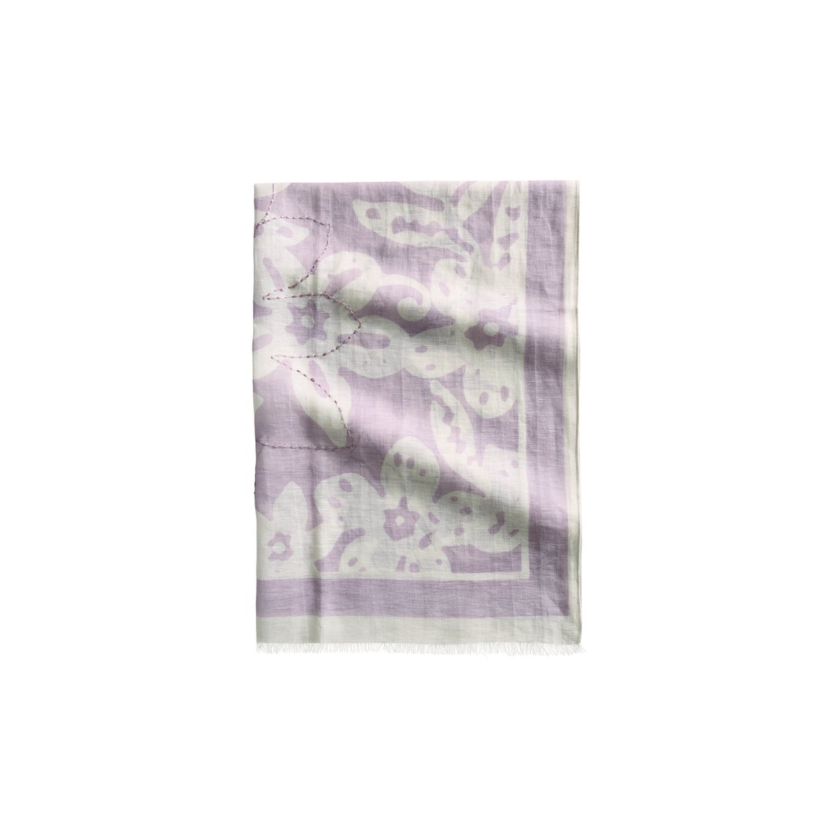 Foulard imprimé en lin mélangé rose bonbon, MARC O'POLO