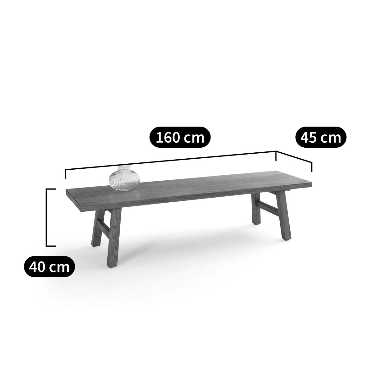 Mesa de centro de olmo macizo, Asayo natural, LA REDOUTE INTERIEURS