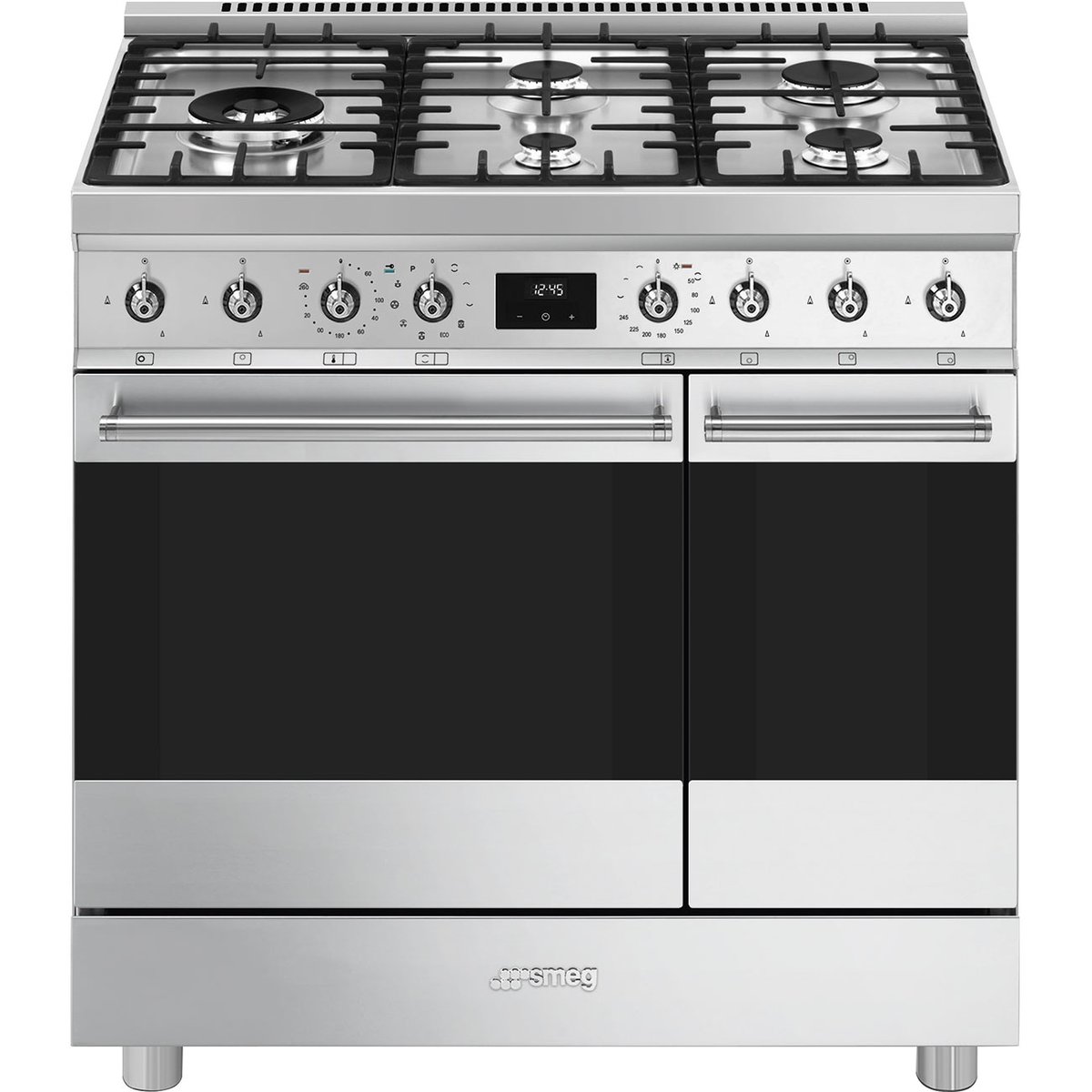 Piano de cuisson gaz 5 feux 90 cm C92GP inox satiné, SMEG