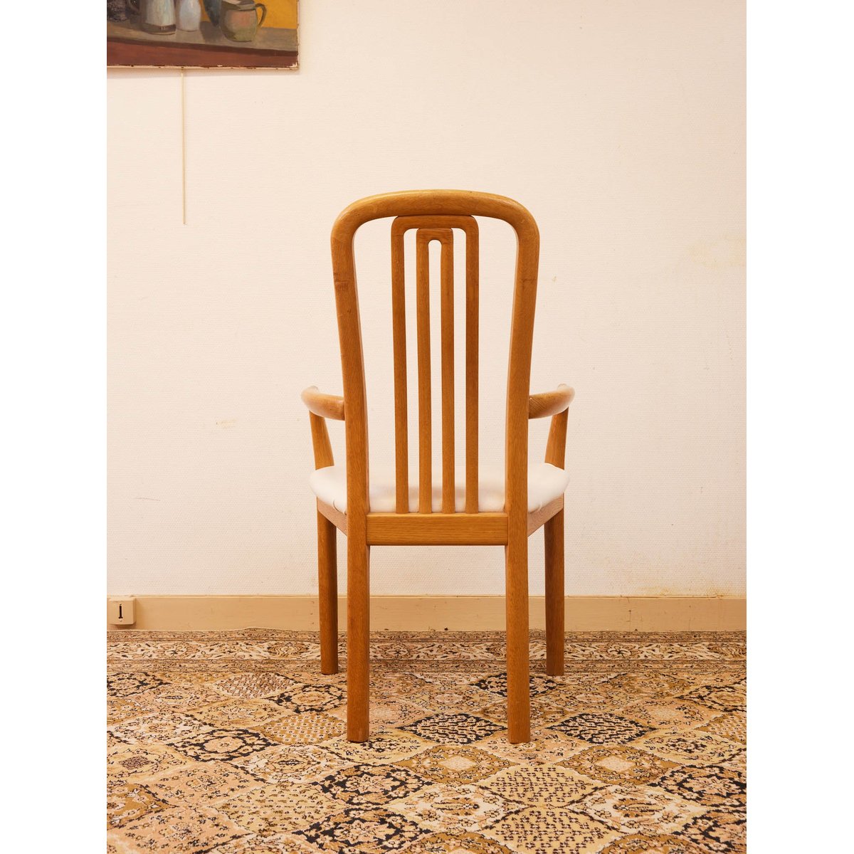Lot de 4 chaises et 2 fauteuils en bois Alma N°1918 - Bon état bois clair, DEBONGOUT