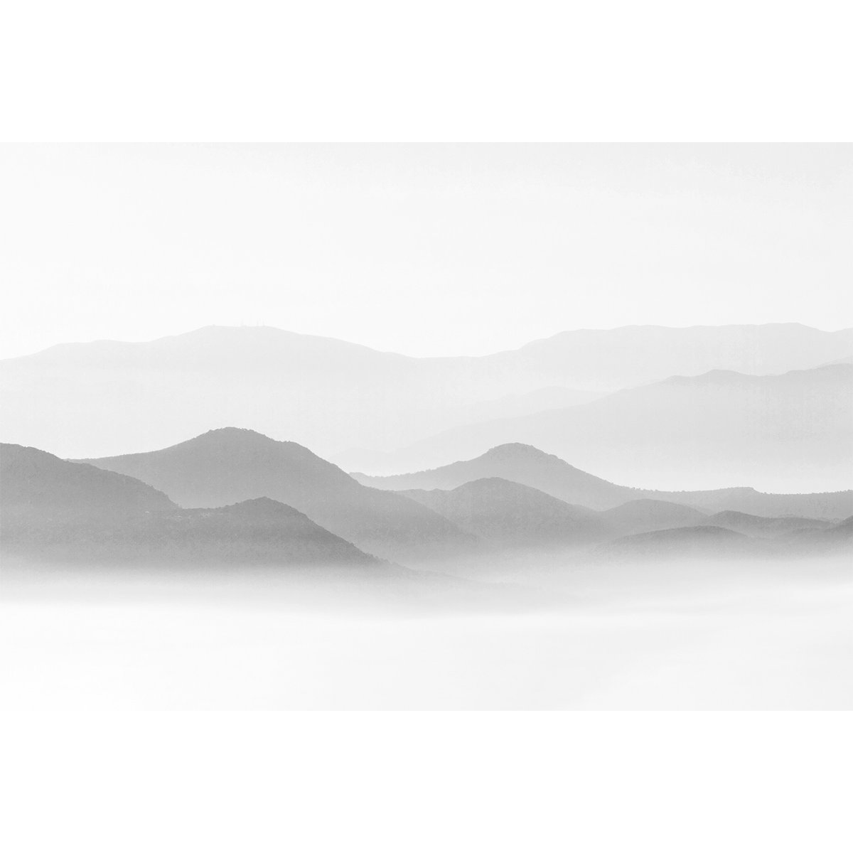 Papier peint panoramique Misty Mountains, Rose 340 x 250cm gris, ACTE DECO