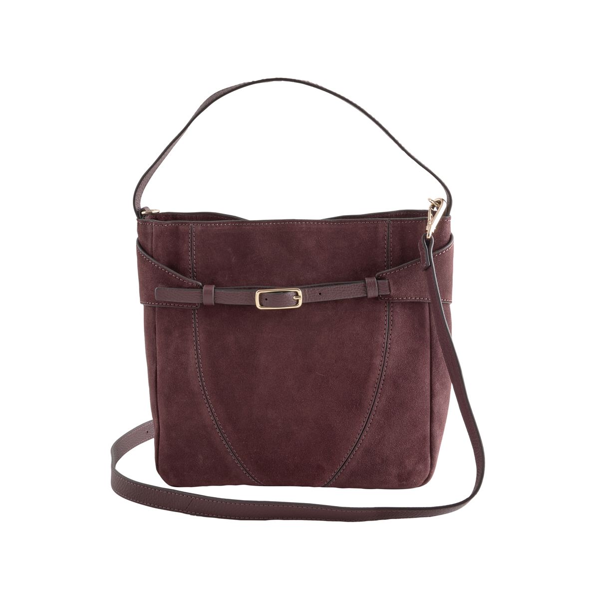 Sac à main style besace en daim ceinture rouge bordeaux, NEXT
