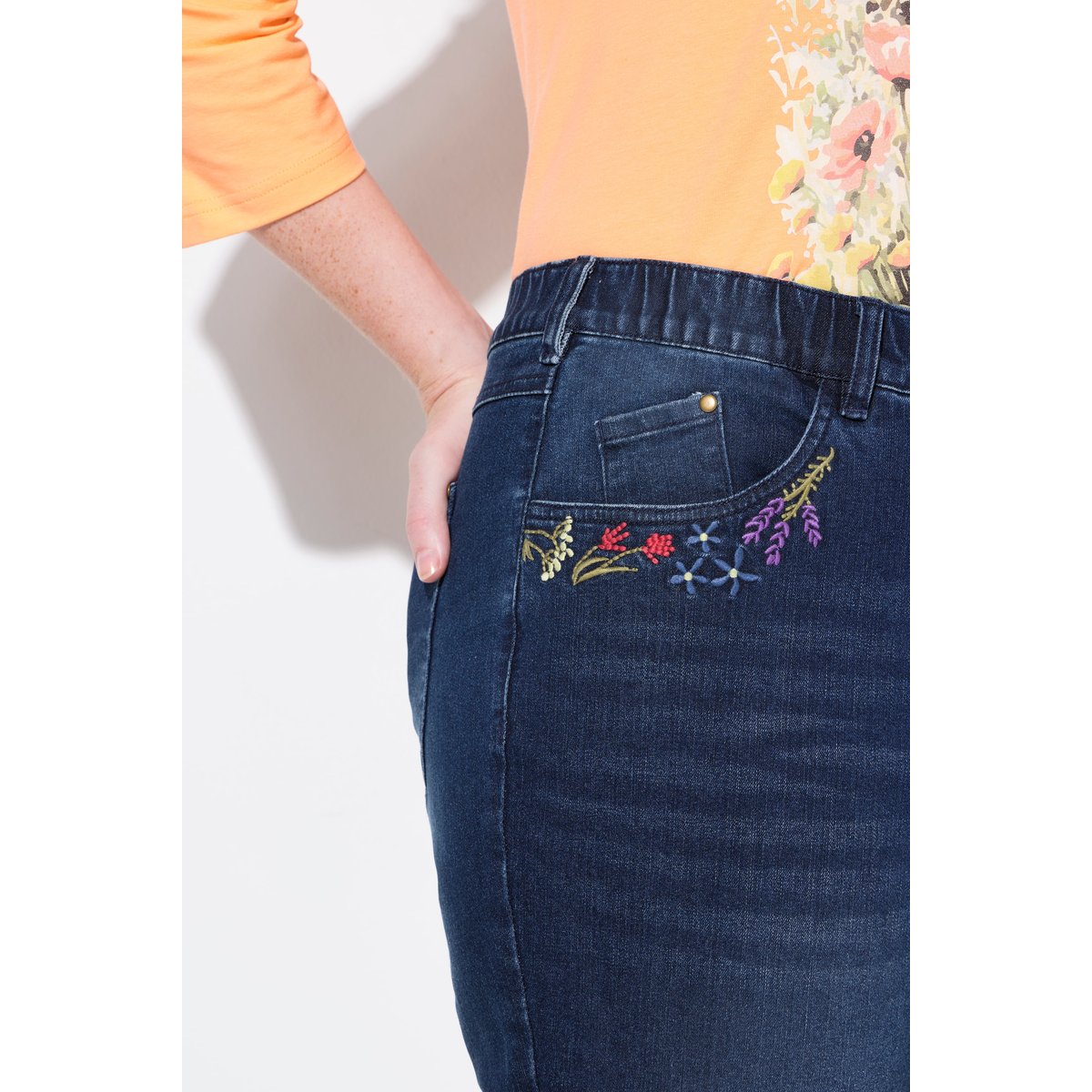 Jean Mia en denim stretch. Taille bleu jean, ULLA POPKEN