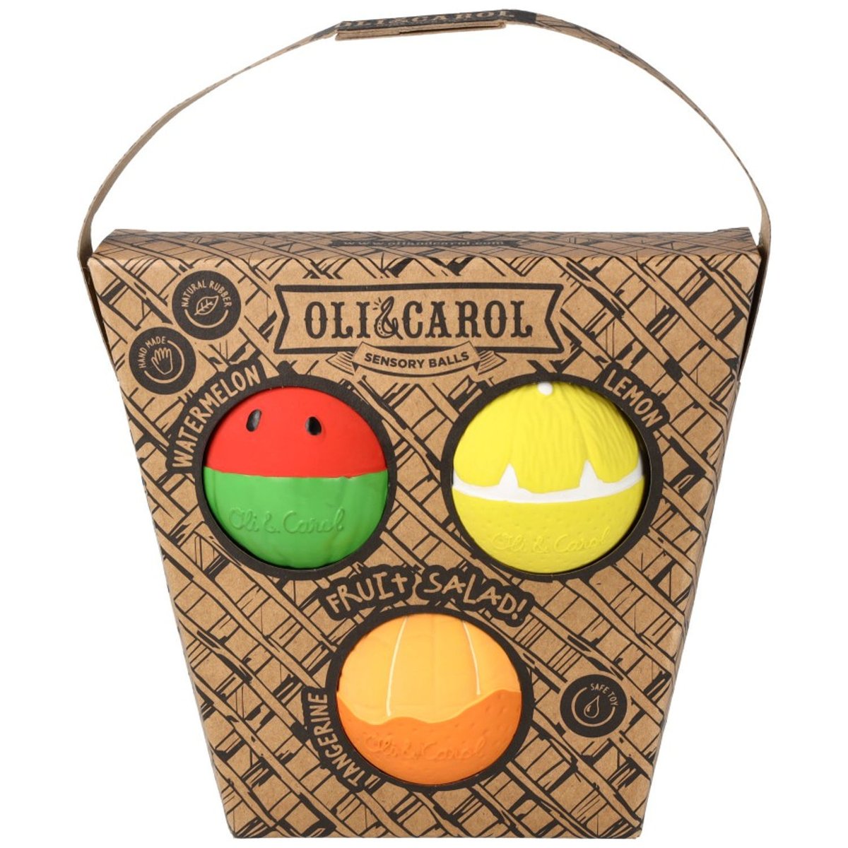 Balles sensorielles rouge, vert, jaune, OLI & CAROL