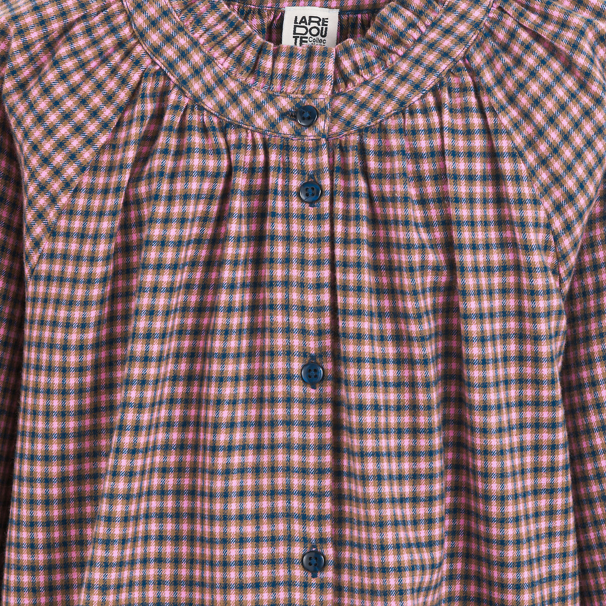 Checked Cotton Shirt in Loose Fit checked, LA REDOUTE COLLECTIONS