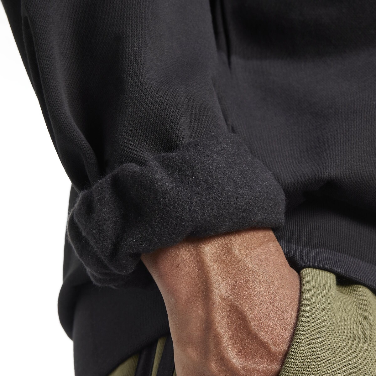 Sweat col rond Essentiel Feelcozy en molleton noir, ADIDAS SPORTSWEAR